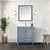 Lexora Jacques 30 Inch Dark Grey Single Vanity Cabinet, White Carrara Marble Top, White Square Sink and 28 Inch Mirror