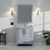 Lexora Jacques 30 Inch Dark Grey Single Vanity Cabinet, White Carrara Marble Top, White Square Sink and 28 Inch Mirror