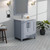 Lexora Jacques 30 Inch Dark Grey Single Vanity Cabinet, White Carrara Marble Top, White Square Sink and 28 Inch Mirror
