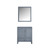 Lexora Jacques 30 Inch Dark Grey Single Vanity, no Top and 28 Inch Mirror