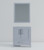 Lexora Jacques 30 Inch Dark Grey Single Vanity Cabinet, no Top and 28 Inch Mirror