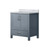 Lexora Jacques 30 Inch Dark Grey Single Vanity Cabinet, White Carrara Marble Top, White Square Sink and no Mirror