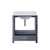 Lexora Jacques 30 Inch Dark Grey Single Vanity Cabinet, White Carrara Marble Top, White Square Sink and no Mirror