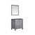 Lexora Jacques 30 Inch Distressed Grey Single Vanity, no Top and 28 Inch Mirror