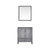 Lexora Jacques 30 Inch Distressed Grey Single Vanity Cabinet, no Top and 28 Inch Mirror