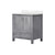 Lexora Jacques 30 Inch Distressed Grey Single Vanity Cabinet, White Carrara Marble Top, White Square Sink and no Mirror