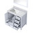 Lexora Jacques 36 Inch White Single Vanity Cabinet, White Carrara Marble Top, White Square Sink and 34 Inch Mirror - Left Version