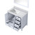 Lexora Jacques 36 Inch White Single Vanity Cabinet, White Carrara Marble Top, White Square Sink and 34 Inch Mirror - Left Version