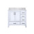 Lexora Jacques 36 Inch White Single Vanity Cabinet, White Carrara Marble Top, White Square Sink and no Mirror - Left Version