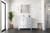 Lexora Jacques 36 Inch White Single Vanity Cabinet, White Carrara Marble Top, White Square Sink and no Mirror - Left Version