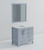 Lexora Jacques 36 Inch Dark Grey Single Vanity Cabinet, White Carrara Marble Top, White Square Sink and 34 Inch Mirror - Left Version