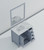 Lexora Jacques 36 Inch Dark Grey Single Vanity Cabinet, White Carrara Marble Top, White Square Sink and 34 Inch Mirror - Left Version