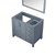 Lexora Jacques 36 Inch Dark Grey Single Vanity Cabinet, no Top and 34 Inch Mirror - Left Version