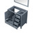 Lexora Jacques 36 Inch Dark Grey Single Vanity Cabinet, no Top and 34 Inch Mirror - Left Version