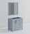 Lexora Jacques 36 Inch Dark Grey Single Vanity Cabinet, no Top and 34 Inch Mirror - Left Version