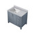 Lexora Jacques 36 Inch Dark Grey Single Vanity Cabinet, White Carrara Marble Top, White Square Sink and no Mirror - Left Version