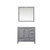 Lexora Jacques 36 Inch Distressed Grey Single Vanity Cabinet, no Top and 34 Inch Mirror - Left Version