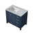Lexora Jacques 36 Inch Navy Blue Single Vanity, White Carrara Marble Top, White Square Sink and no Mirror - Left Version