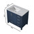 Lexora Jacques 36 Inch Navy Blue Single Vanity, White Carrara Marble Top, White Square Sink and no Mirror - Left Version