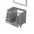 Lexora Jacques 36 Inch Distressed Grey Single Vanity Cabinet, no Top and 34 Inch Mirror - Right Version
