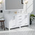 Lexora Jacques 60 Inch White Double Vanity Cabinet, White Carrara Marble Top, White Square Sinks and 58 Inch Mirror