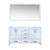 Lexora Jacques 60 Inch White Double Vanity Cabinet, no Top and 58 Inch Mirror