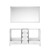 Lexora Jacques 60 Inch White Double Vanity Cabinet, no Top and 58 Inch Mirror