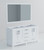 Lexora Jacques 60 Inch White Double Vanity Cabinet, no Top and 58 Inch Mirror