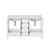 Lexora Jacques 60 Inch White Double Vanity Cabinet, White Carrara Marble Top, White Square Sinks and no Mirror
