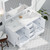 Lexora Jacques 60 Inch White Double Vanity Cabinet, White Carrara Marble Top, White Square Sinks and no Mirror