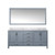 Lexora Jacques 60 Inch Dark Grey Double Vanity Cabinet, White Carrara Marble Top, White Square Sinks and 58 Inch Mirror