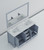 Lexora Jacques 60 Inch Dark Grey Double Vanity Cabinet, White Carrara Marble Top, White Square Sinks and 58 Inch Mirror