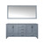 Lexora Jacques 60 Inch Dark Grey Double Vanity Cabinet, no Top and 58 Inch Mirror