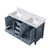 Lexora Jacques 60 Inch Dark Grey Double Vanity Cabinet, White Carrara Marble Top, White Square Sinks and no Mirror