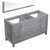 Lexora Jacques 60 Inch Distressed Grey Double Vanity, no Top and 58 Inch Mirror