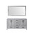 Lexora Jacques 60 Inch Distressed Grey Double Vanity Cabinet, no Top and 58 Inch Mirror