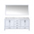 Lexora Jacques 72 Inch White Double Vanity Cabinet, White Carrara Marble Top, White Square Sinks and 70 Inch Mirror