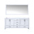 Lexora Jacques 72 Inch White Double Vanity Cabinet, no Top and 70 Inch Mirror