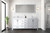 Lexora Jacques 72 Inch White Double Vanity Cabinet, no Top and 70 Inch Mirror