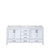 Lexora Jacques 72 Inch White Double Vanity Cabinet, White Carrara Marble Top, White Square Sinks and no Mirror