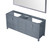 Lexora Jacques 72 Inch Dark Grey Double Vanity Cabinet, no Top and 70 Inch Mirror