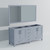 Lexora Jacques 72 Inch Dark Grey Double Vanity Cabinet, no Top and 70 Inch Mirror