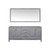 Lexora Jacques 72 Inch Distressed Grey Double Vanity Cabinet, no Top and 70 Inch Mirror