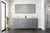 Lexora Jacques 72 Inch Distressed Grey Double Vanity Cabinet, no Top and 70 Inch Mirror
