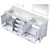 Lexora Jacques 80 Inch White Double Vanity Cabinet, White Carrara Marble Top, White Square Sinks and 30 Inch Mirrors