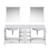 Lexora Jacques 80 Inch White Double Vanity Cabinet, White Carrara Marble Top, White Square Sinks and 30 Inch Mirrors