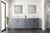 Lexora Jacques 80 Inch Dark Grey Double Vanity Cabinet, White Carrara Marble Top, White Square Sinks and 30 Inch Mirrors