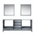 Lexora Jacques 80 Inch Dark Grey Double Vanity Cabinet, no Top and 30 Inch Mirrors