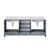 Lexora Jacques 80 Inch Dark Grey Double Vanity Cabinet, White Carrara Marble Top, White Square Sinks and no Mirror
