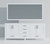 Lexora Jacques 84 Inch White Double Vanity Cabinet, White Carrara Marble Top, White Square Sinks and 34 Inch Mirrors